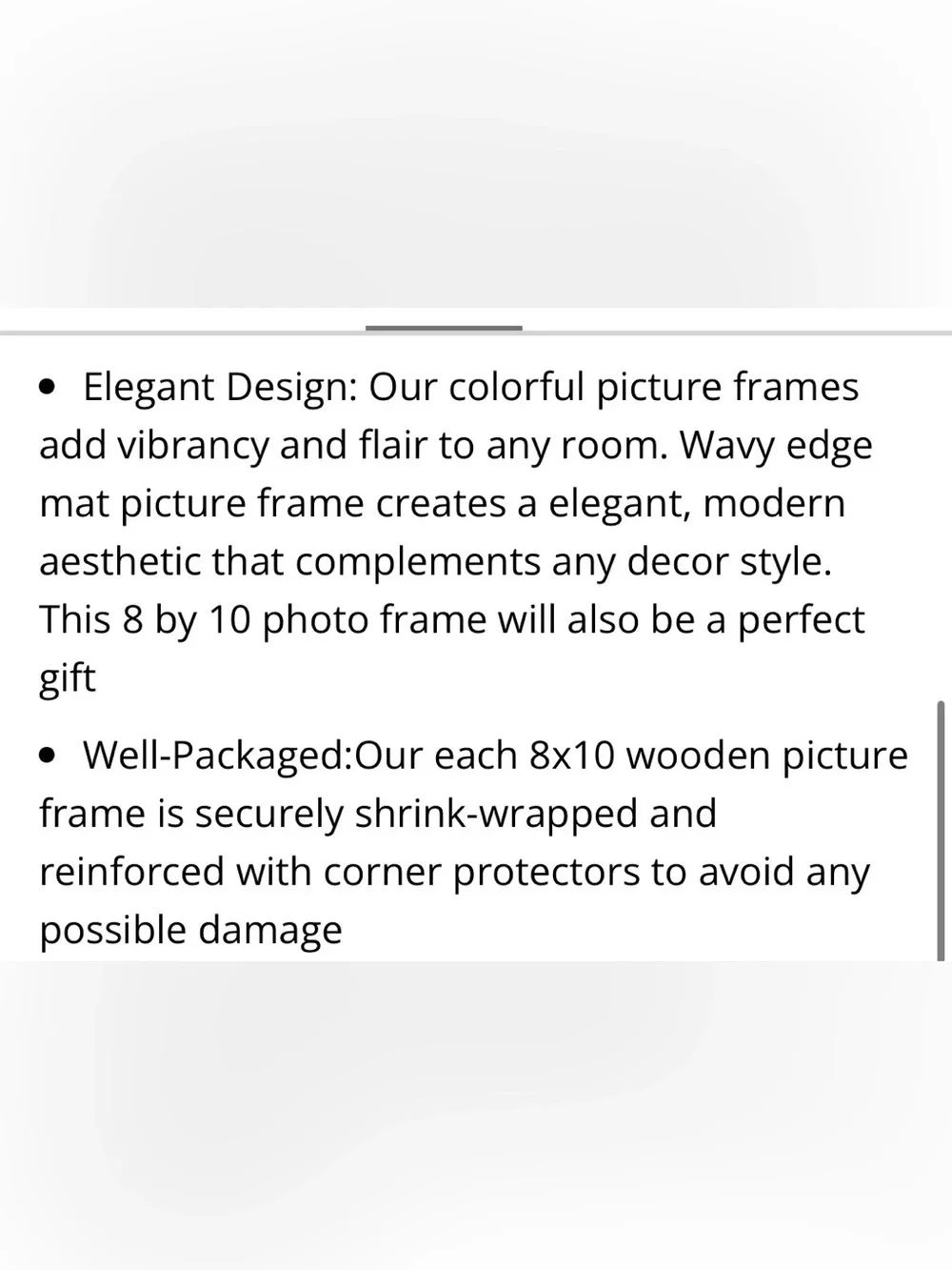 Decorative Picture Frame MDF Wood Real Glass Wavy Cardstock Mat 8x10” LAVENDER